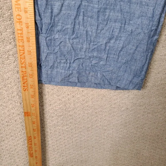 J by J Crew Pants Womens 14 Blue Chambray Wide Leg Crop Tie Waist‎ Cotton - Picture 7 of 11